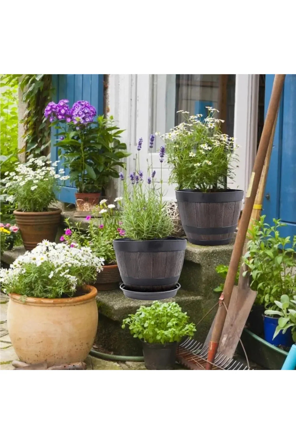 Lisslune | Wood Barrel Plant Pot