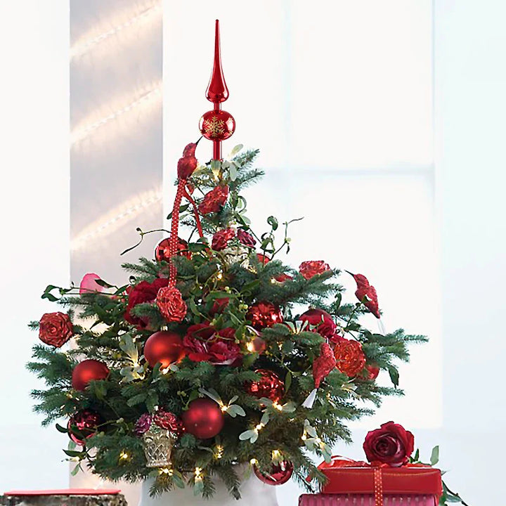 Rynx Christmas Tree Topper 23cm Red Gold Silver Top Shaped Ornament Decorations for Home Christmas Noël Natal Gift New Year