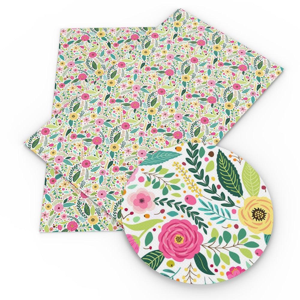 Lisslune | Charming Floral Synthetic Leather Craft Sheets - Essential for Creatives
