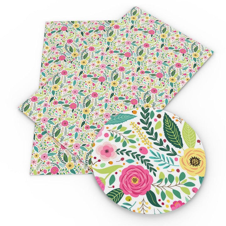 Lisslune | Charming Floral Synthetic Leather Craft Sheets - Essential for Creatives