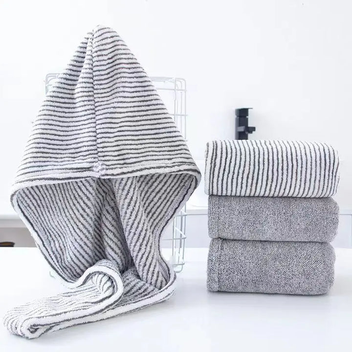 Rynx New Grey Bamboo Activated Charcoal Drying Hood, soft water-absorbing shower caps, home and daily drying hair towels