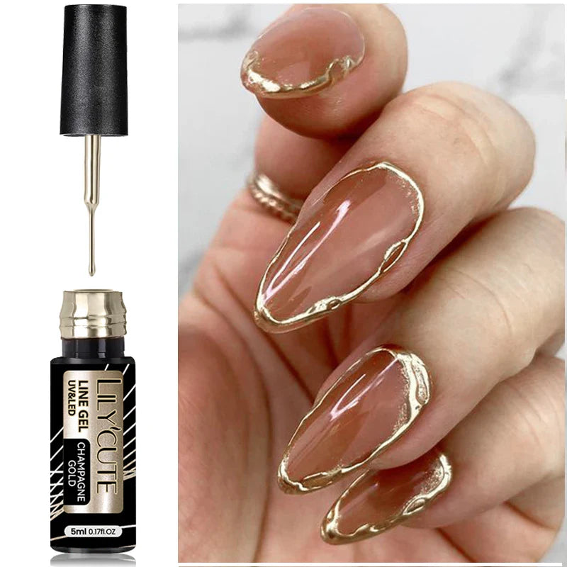Rynx |5ML Aurora Ocean Blue Liner Gel Polish Nail Art Sparkling Painting Cat Magnetic Gel Semi Permanent UV Gel French Nails