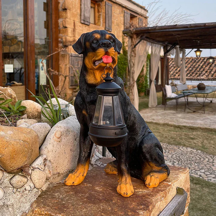 Lisslune | Solar-Powered Outdoor Resin Dog Statue Lamp