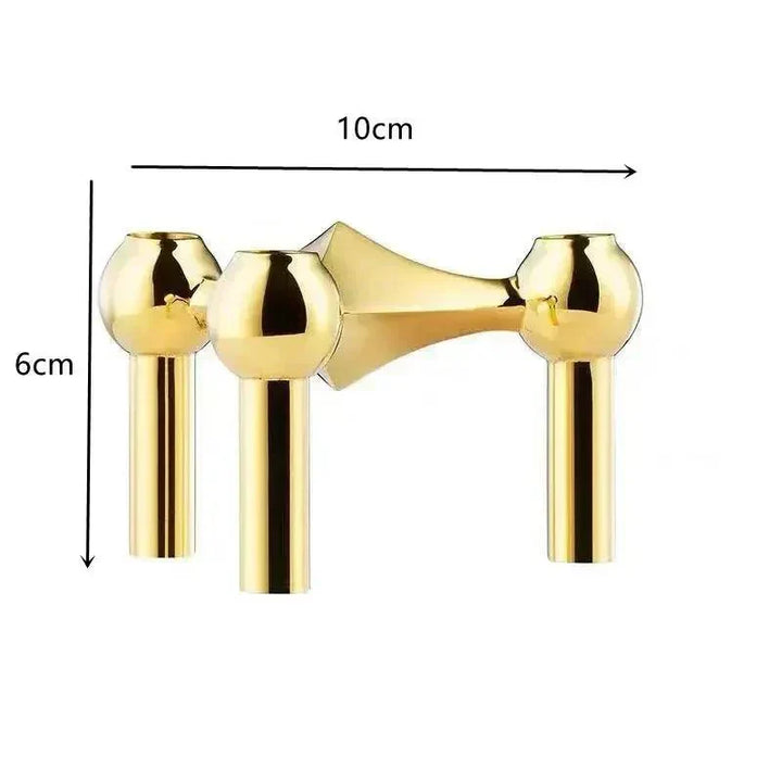 Lisslune | Modern Molecular Metal Candle Holder – Nordic-Style Silver Candle Stand for Elegant Home Decor