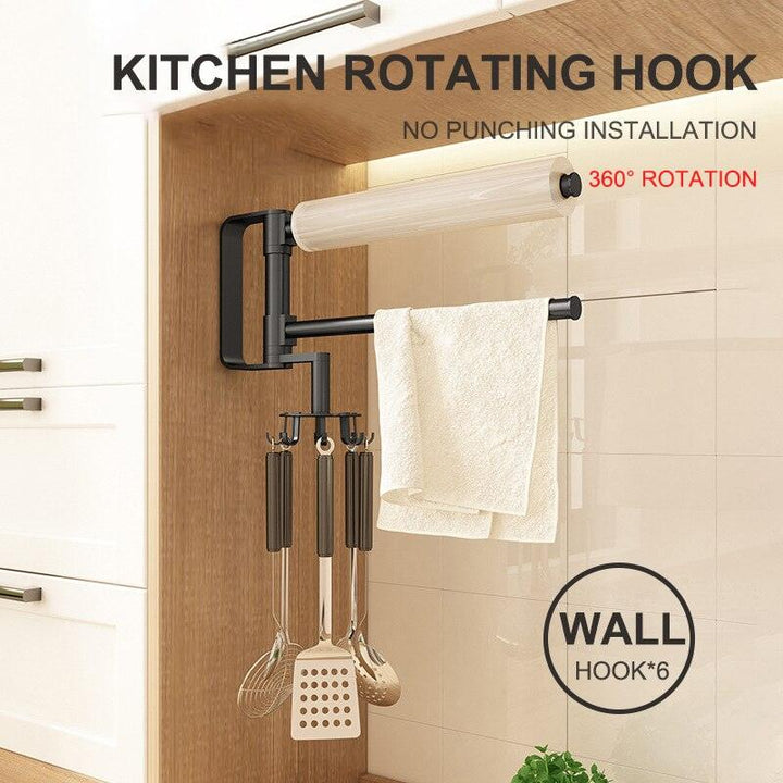 Lisslune | Elegant multifunctional aluminum storage rack with stylish hooks