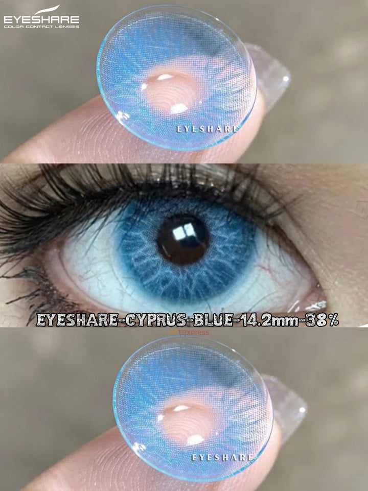 Rynx | 2pcs Color Contact Lenses Gray Soft Contact Naturally Cosmetic Color Lenses Blue Beautiful Pupils Annual Use