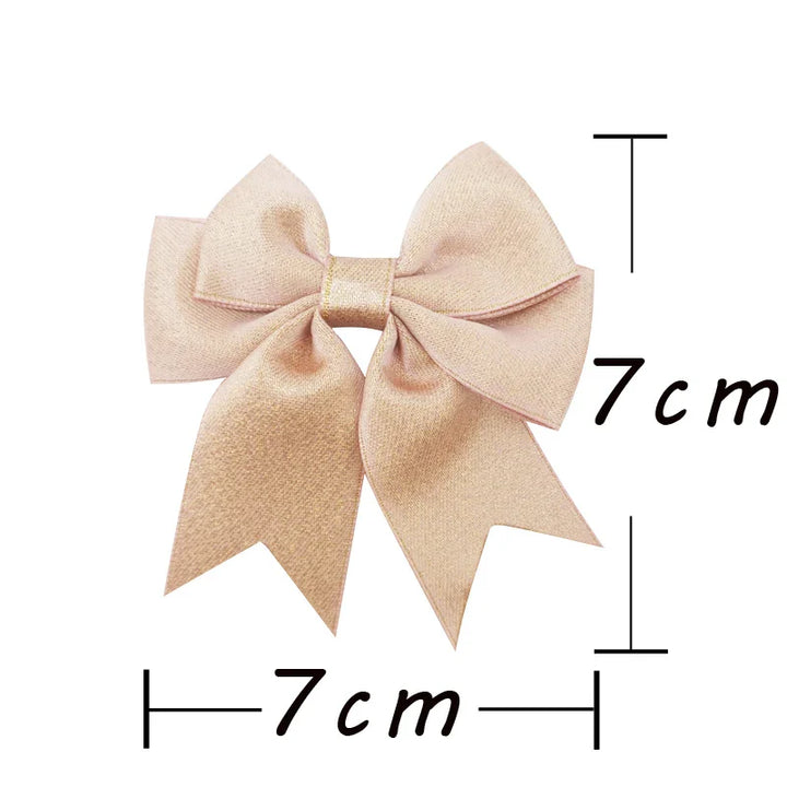 Rynx | (15 pieces/pack) Size 7cm Pink gold dust bow Handmade crafts DIY gift wrapping decoration wedding party supplies