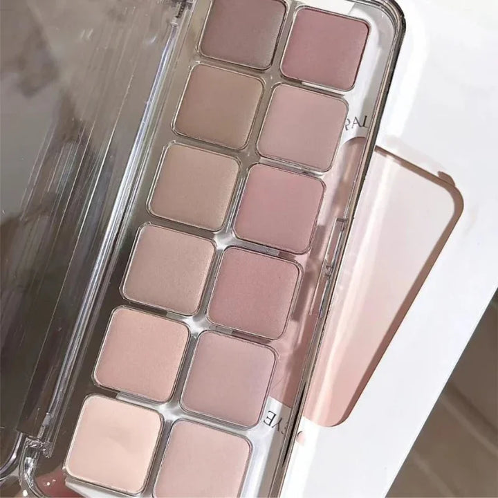 Rynx | Cool Tones Eyeshadow Low Saturation Matte Eyeshadow Palette Nude Pure Color Eye Pigment Korean 12 Colors Makeup Products