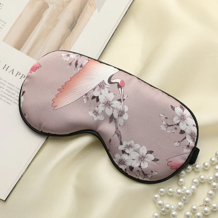 Lisslune | Grue de Soie – Luxury Silk Sleep Mask with Crane Design