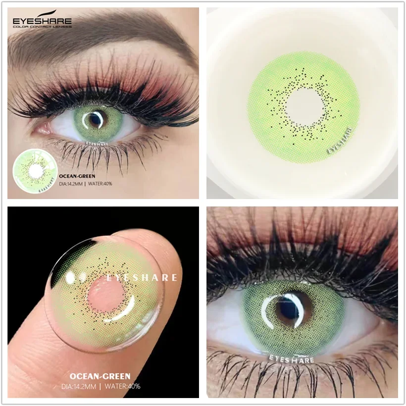 Rynx | 1 Pair Colored Lenses Ocean Colored Contact Lenses Beautiful Pupil Makeup Contact Lens Annual Use Cosmetic Beauty Eye Lenses