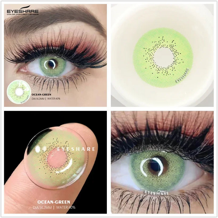 Rynx | 1 Pair Colored Lenses Ocean Colored Contact Lenses Beautiful Pupil Makeup Contact Lens Annual Use Cosmetic Beauty Eye Lenses