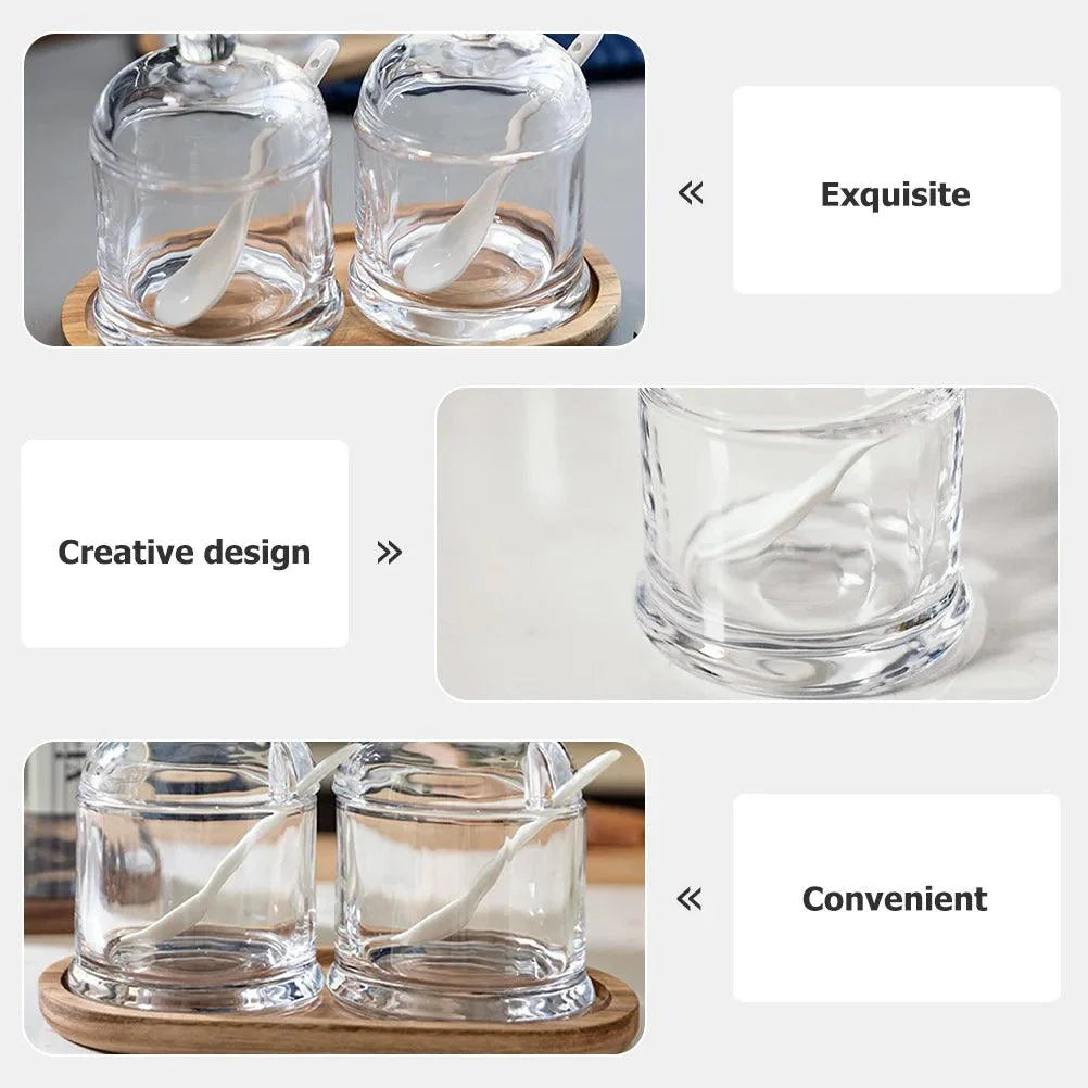 Lisslune | Elegant glass spice jars with lids for a high-end kitchen
