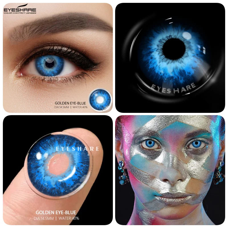 Rynx | 1 Pair Colored Contact Lenses for Eyes Cosplay Contact Lenses Blue Lenses Halloween Lens Cosmetics Pupils Eye Color Lens
