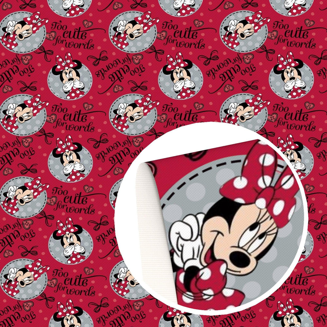 Lisslune | Elegant Minnie Mouse Faux Leather Craft Sheet - Transform Your Projects