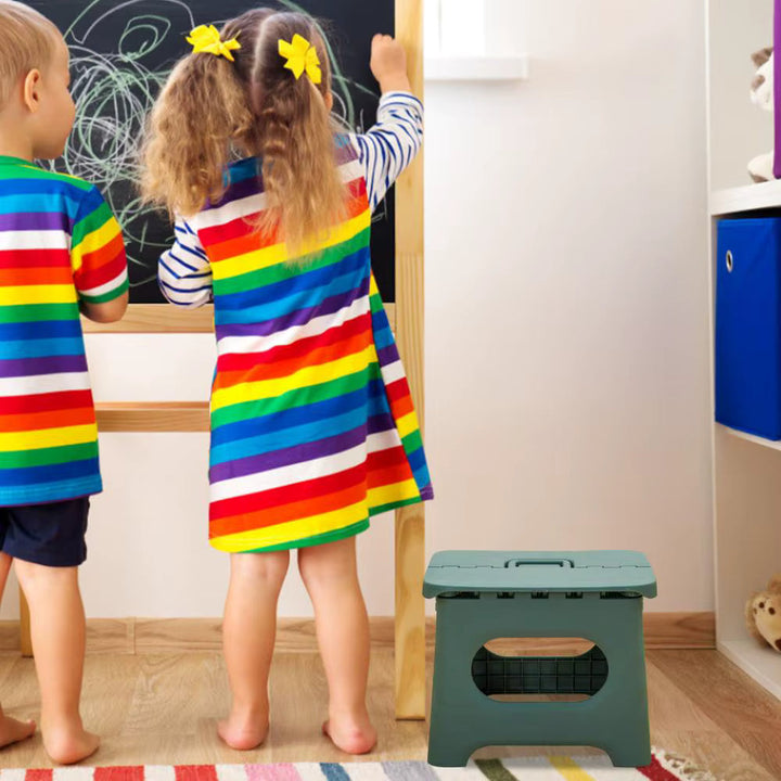 Lisslune | Folding Step Stool with Handle | Lightweight. Durable & Space-Saving for Kitchen. Bathroom. Office & Outdoor Use