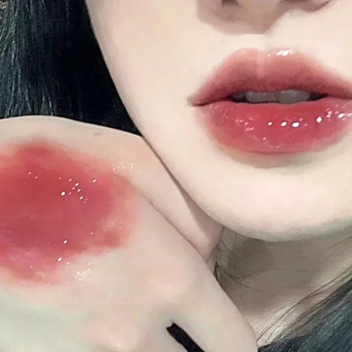 Rynx | Sweet Pink Bear Waterlight Lip Gloss Long-lasting Crystal Shiny Lip Lacquer Mirror Nude Liquid Lipstick Women's Lip Makeup Cosmetics