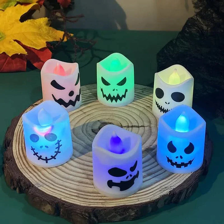 Lisslune | Halloween LED Ghost & Pumpkin Candle Lights – 6 Pack