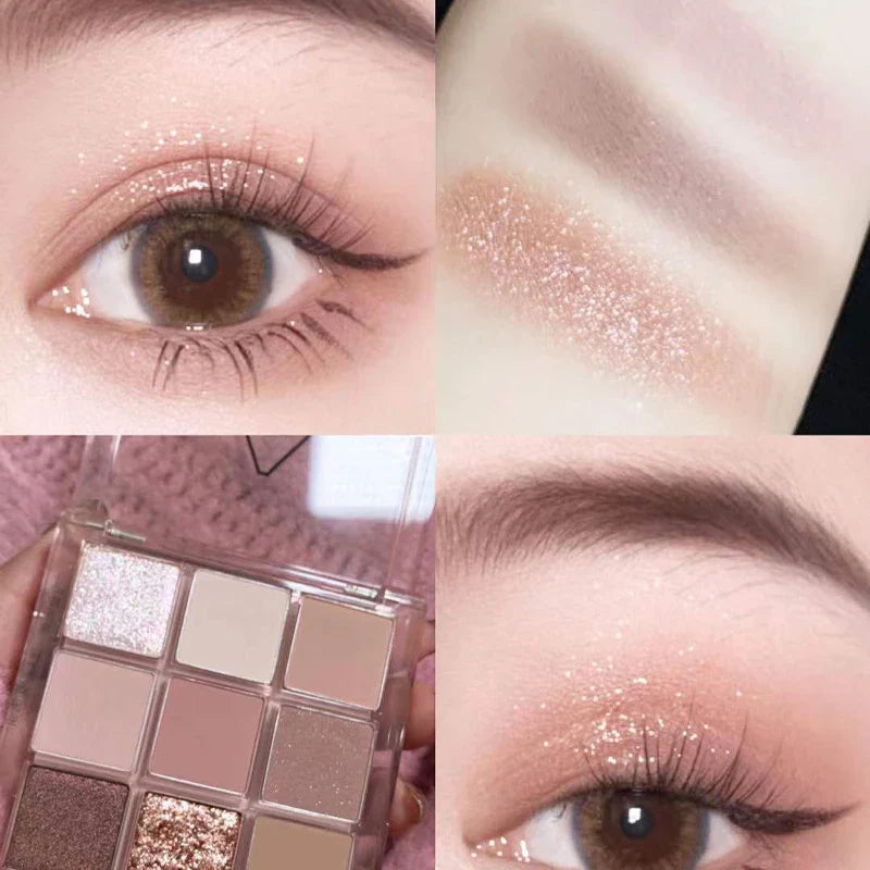 Rynx | 20/9 Colors Peach Blossom Eyeshadow Palette Glitter Cream Shimmer Shine Waterproof Korean Palette Natural Matte Eye Pigments
