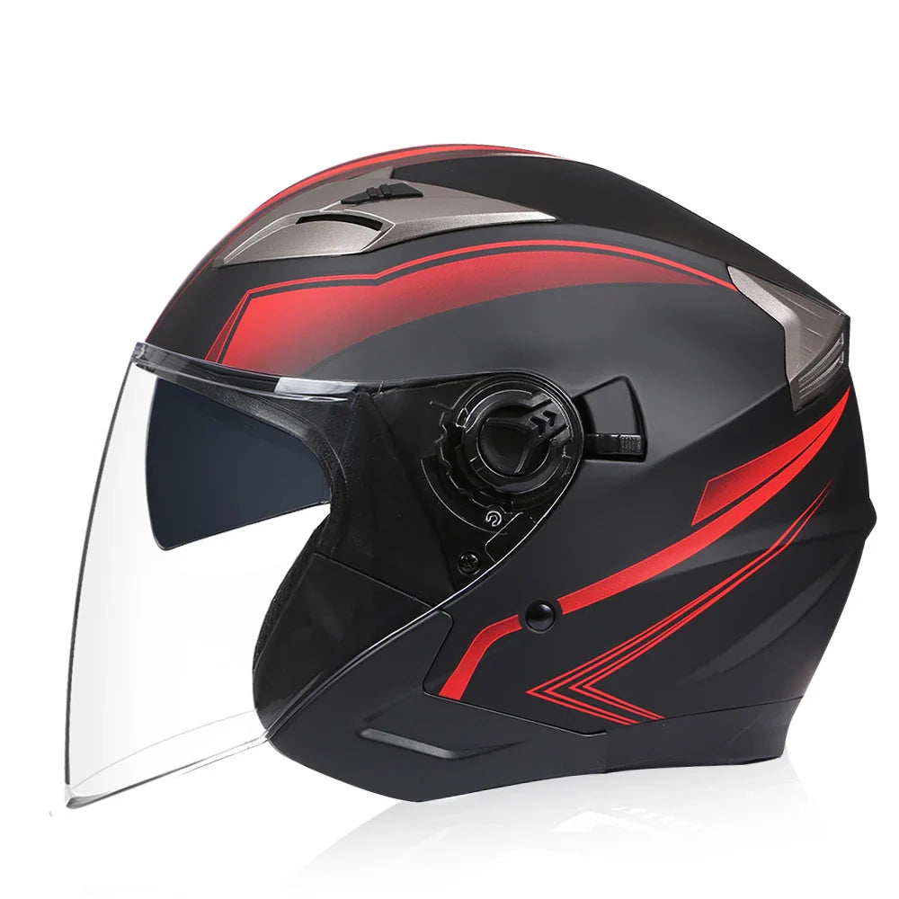 Lisslune | Half Face Motorcycle Helmet with Double Lens & DOT Safety – RoadGuard