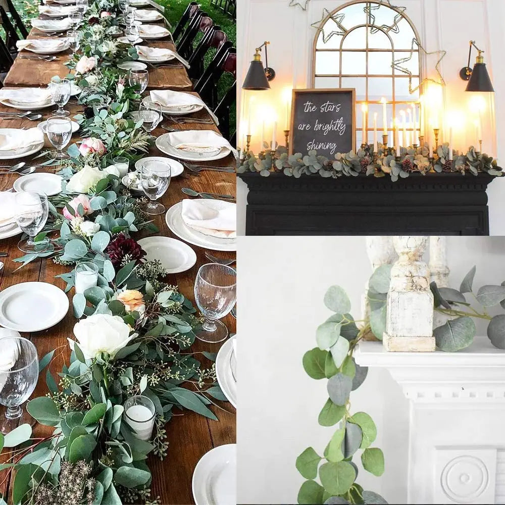 Lisslune | Garland - EucaGreen - Artificial Eucalyptus - 2-piece Set