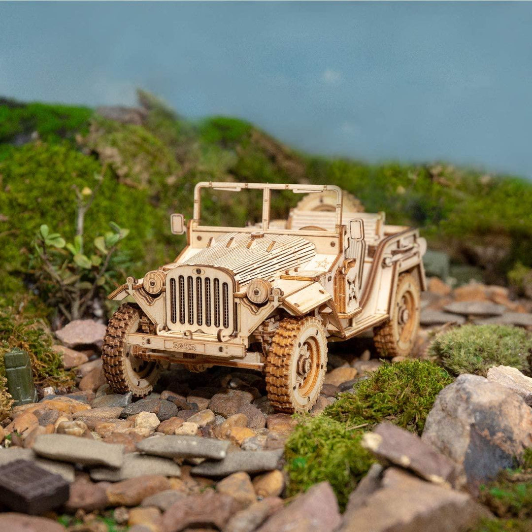 Lisslune | Historical 3D Wooden Army Jeep Model Kit for DIY Enthusiasts