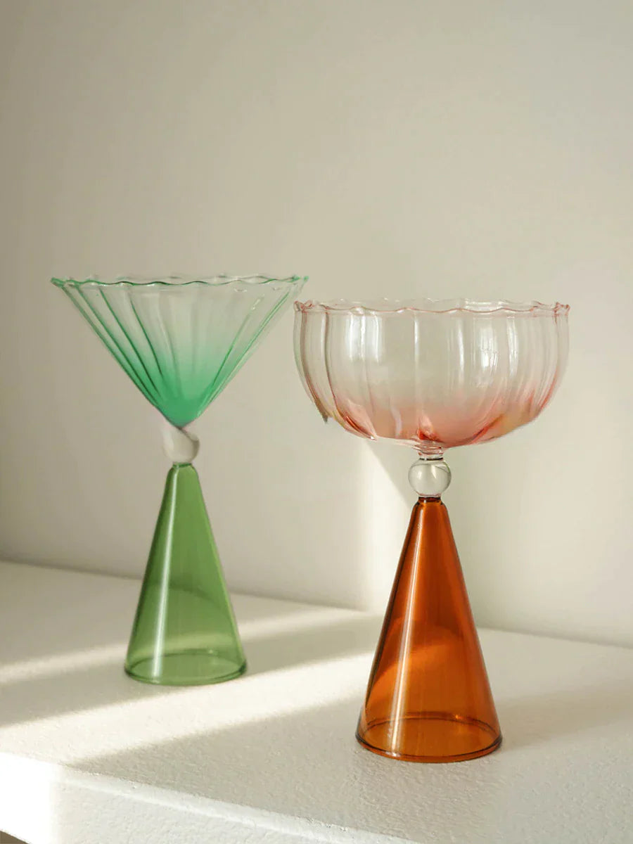 Lisslune | Tinted and textured cocktail glass