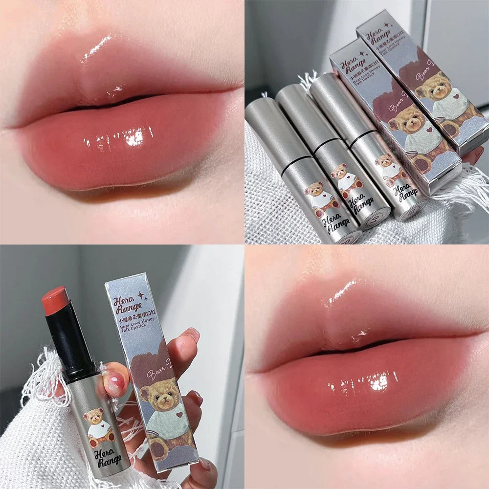 Rynx | Tinted Moisturizing Lipstick Waterproof Mirror Jelly Cherry Red Lip Lacquer Long-lasting Non-Sticky Cup Clear Solid Lip Gloss Cosmetics