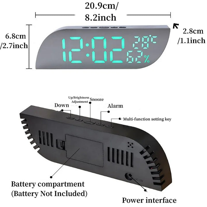Lisslune | LED Digital Alarm Clock with Dual Display & Unlimited Snooze