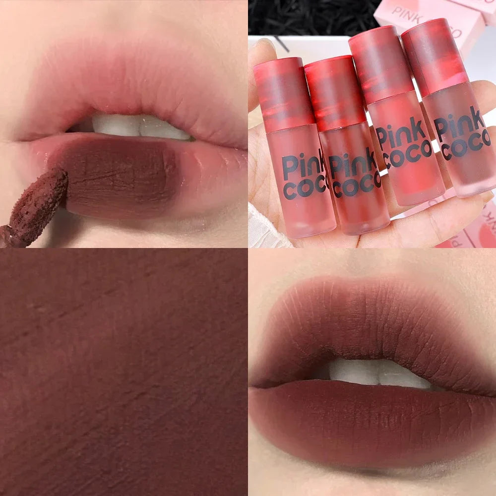 Rynx | Velvet Matte Liquid Lipstick Makeup Waterproof Long-lasting Moisturizing Lip Mud Gentle Nude Brown Lip Color Pigments Lip Gloss