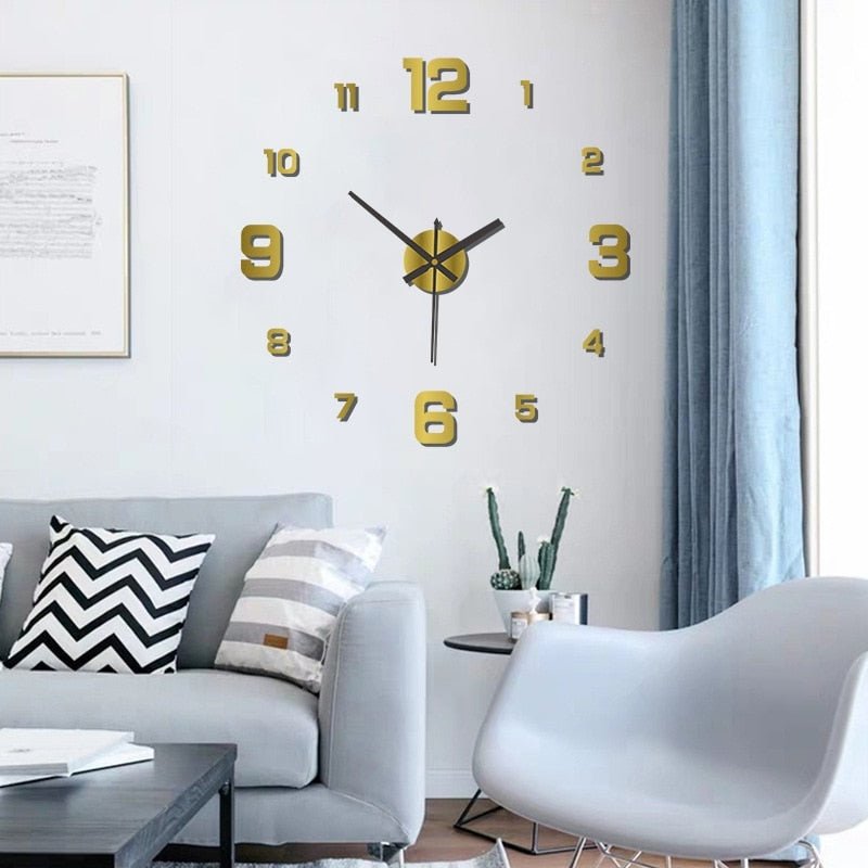Lisslune | Frameless 3D Wall Clock + Number Wall Stickers