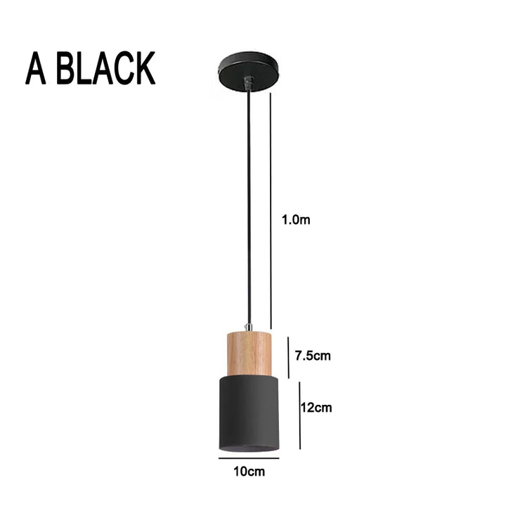 Lisslune | Nordic LED Pendant Lights Made of Metal and Wood - Modern Hanging Lamps for Dining Room and Kitchen