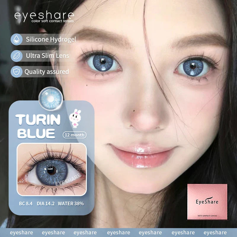 Rynx | 1 Pair Colored Contact Lenses for Eyes Natural Brown Eye Lenses Gray Pupils Blue Eyes Soft Lenses Annual Green Contact Lenses