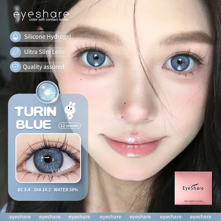 Rynx | 1 Pair Colored Contact Lenses for Eyes Natural Brown Eye Lenses Gray Pupils Blue Eyes Soft Lenses Annual Green Contact Lenses