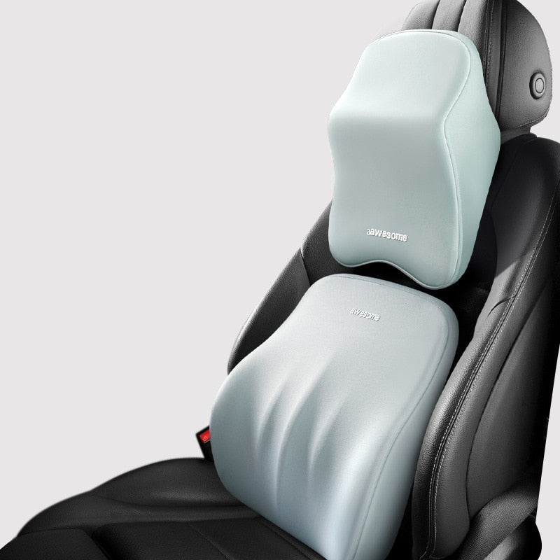 Lisslune | ErgoDrive Car Seat Support – Orthopaedic Cushion for Neck & Back Pain Relief While Driving