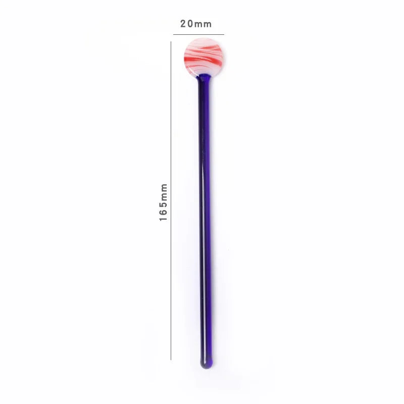 Rynx | Sweet Colored Glass Long Handle Stirring Spoon Coffee Milk Dessert Ice Spoon Colored Transparent Glass Spoon