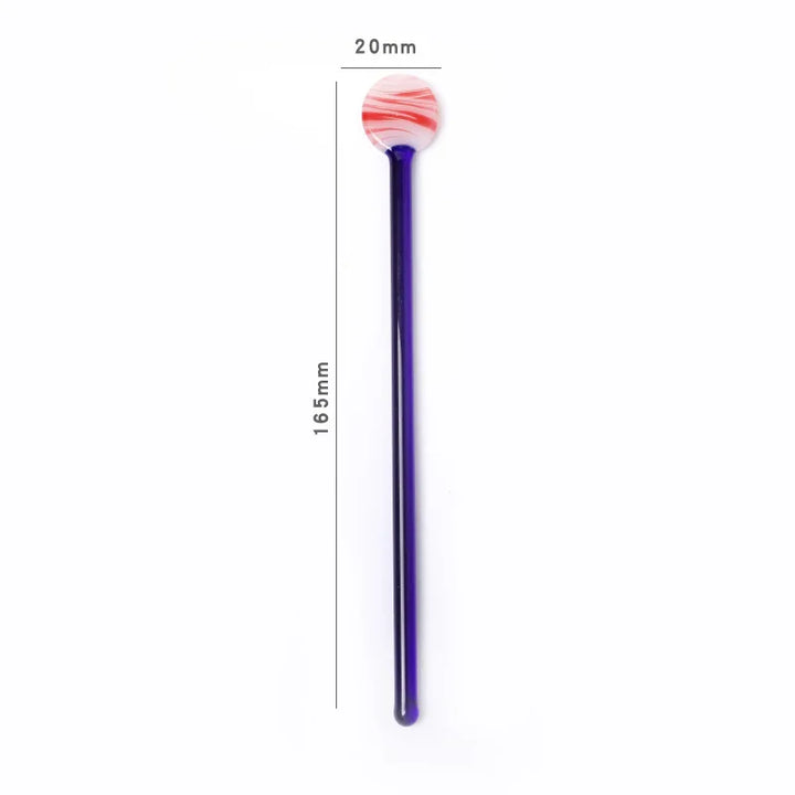 Rynx | Sweet Colored Glass Long Handle Stirring Spoon Coffee Milk Dessert Ice Spoon Colored Transparent Glass Spoon