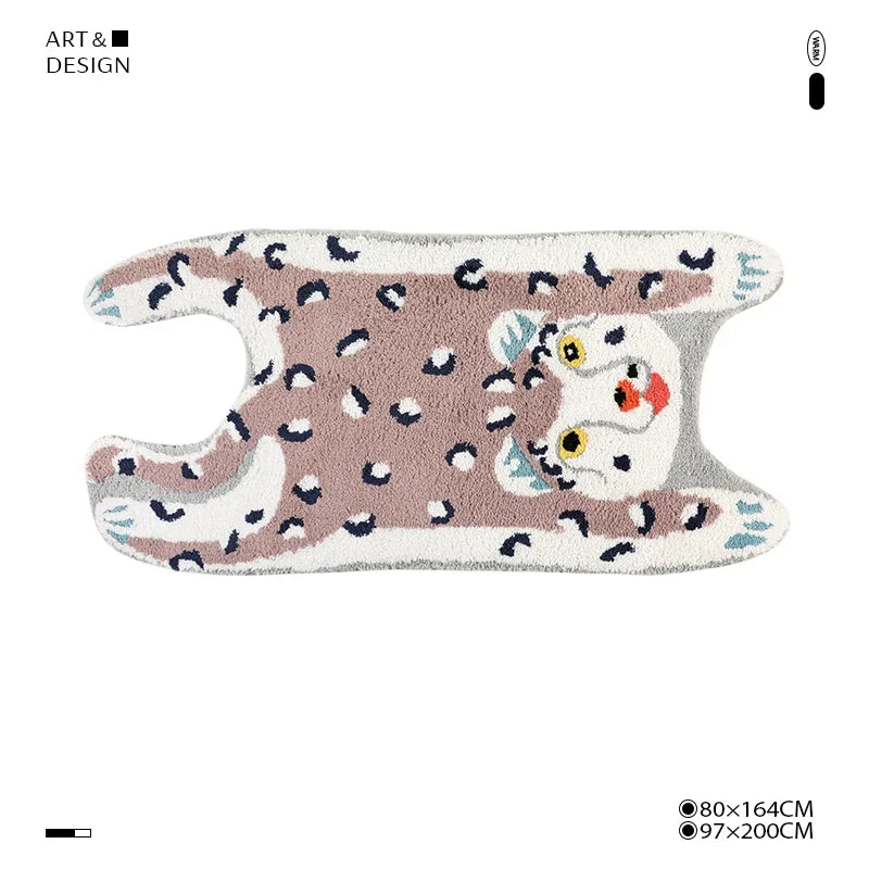Rynx | Irregular Tiger Pattern Living Room Rug Cute Leopard Pattern Children's Room Rug Aesthetic Rugs тигр ковер 호랑이 양탄자 Tapis IG