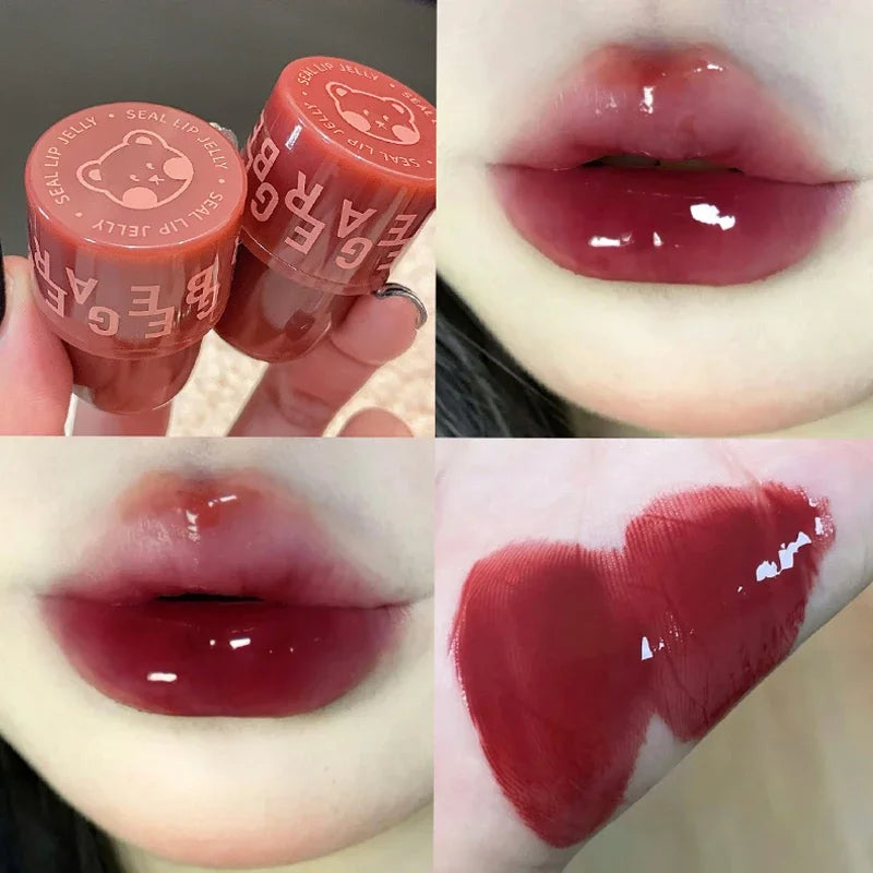 Rynx | Mirror Clear Lipstick Bear Seal Lip Balm Waterproof Moisturizing Long-lasting No Fading Lip Gloss Makeup for Women Korean Cosmetics