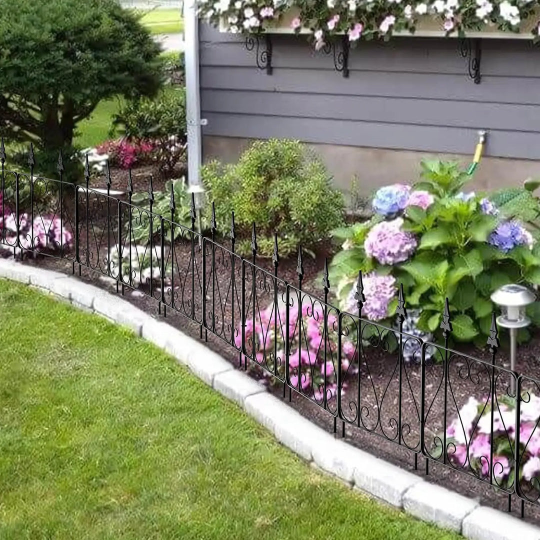 Rynx | 7 Panels Garden Animal Barrier Fence Stainless Steel Decorative Border for the Garden