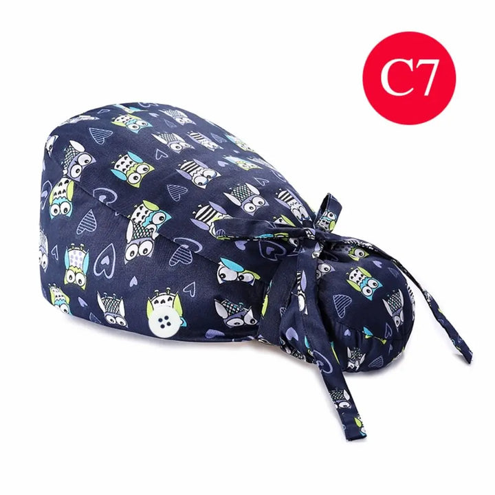 Lisslune | Adjustable surgical cap with ponytail holder and buttons