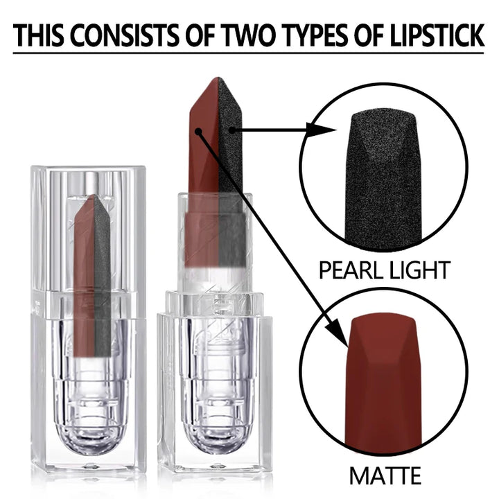 Rynx | Lipstick Waterproof Long-lasting Moisturizing Matte Non-sticky Cup Pearl Diamond Lip Color Red Sexy Lip Makeup