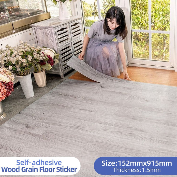 Lisslune | Modern Wood Grain PVC Self-Adhesive Floor Sticker