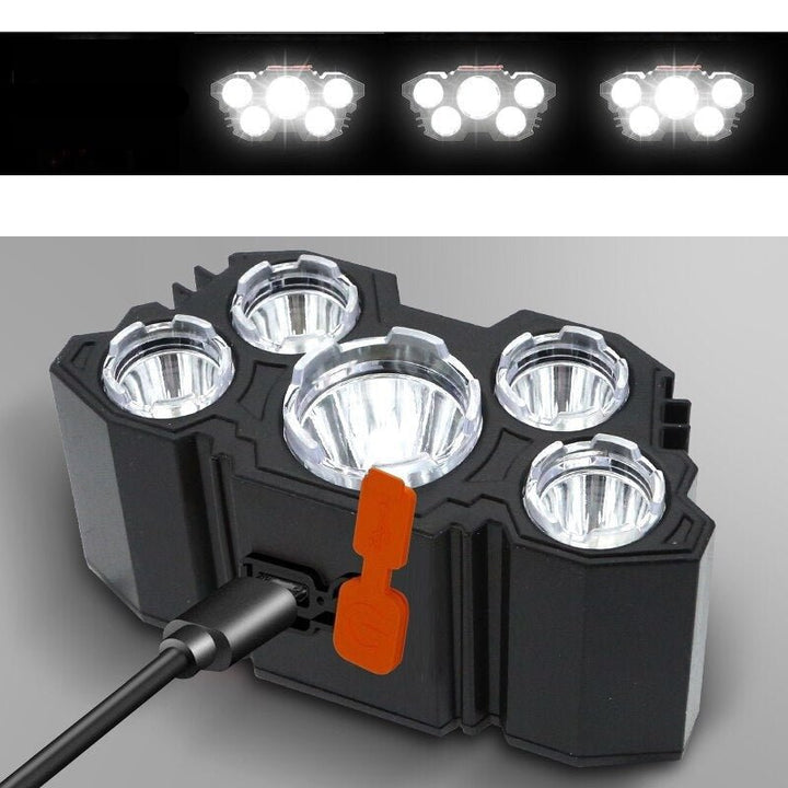 Lisslune | Rechargeable 5 LED Head USB Headlamp