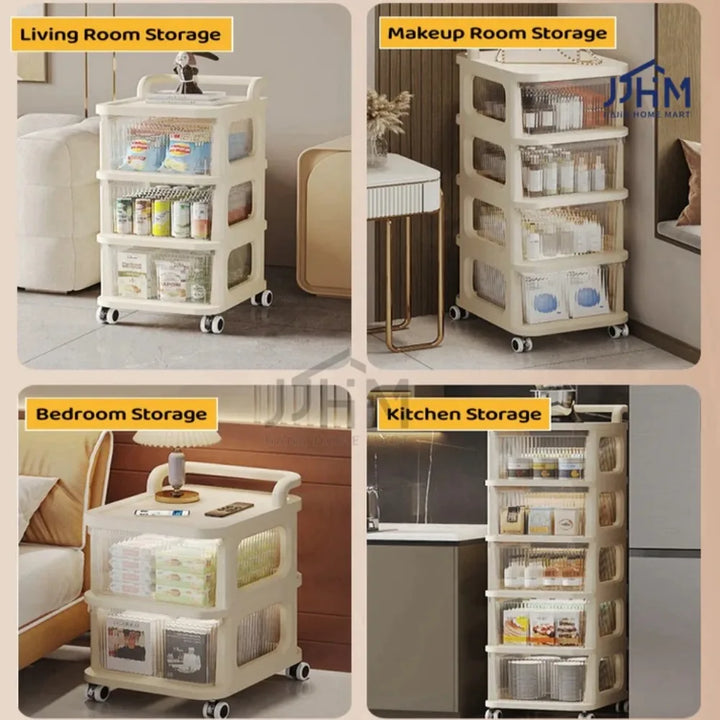 Rynx | Drawer Style Storage Cabinet Multi-layer Milk Oil Wind Storage Shelf Children Transparent Drawer Cabinets High Capacity Cart