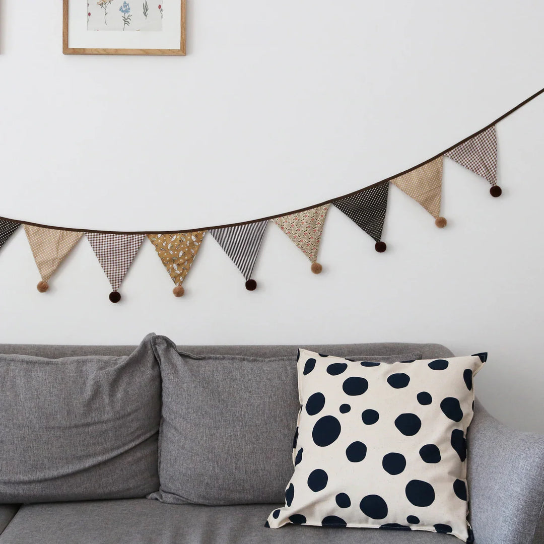 Rynx | Nordic Style Hanging Decorations Cotton Dots Floral Garland Children's Room Accessories Home Party Wedding Wall Children's Room Decoration