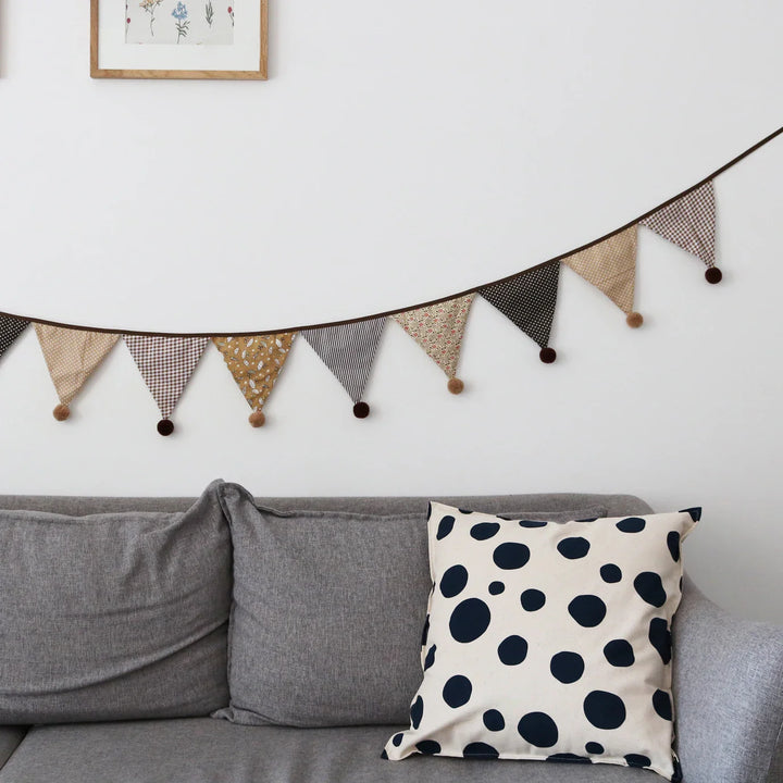 Rynx | Nordic Style Hanging Decorations Cotton Dots Floral Garland Children's Room Accessories Home Party Wedding Wall Children's Room Decoration