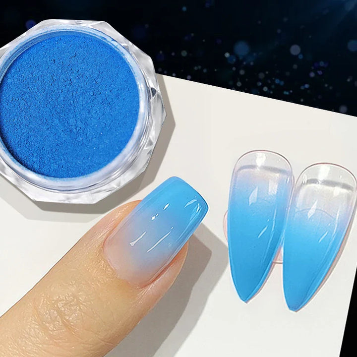 Rynx | Aurora Pearl White Nails Glitter Dust Chrome Gradient Rubbing on Powder Mirror Reflective Magnetic Pigment Nail Art Decorations
