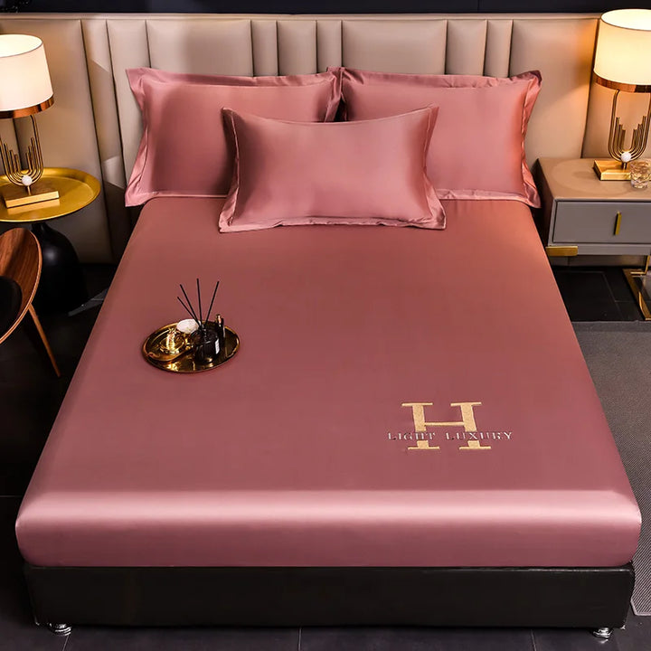 Lisslune | Solid Color Silk Bed Sheet