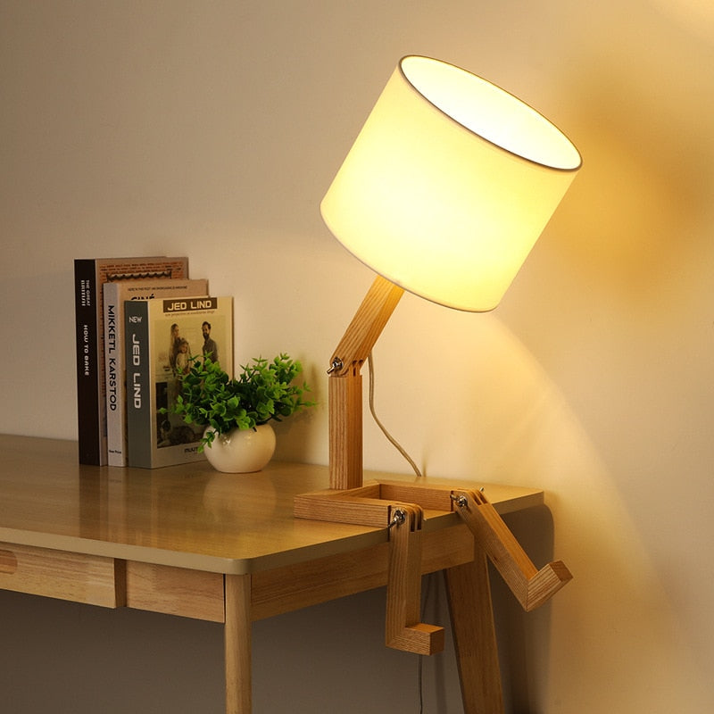 Lisslune | Thinker Wooden Robot Modern Night Lamp