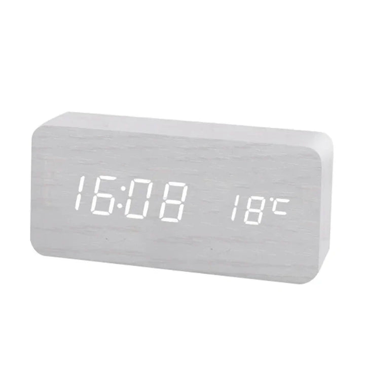 Lisslune | Digital alarm clock made of wood | LED display | Modern design | Silent | Eco-friendly